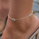 Ankelkedja "Blue Eyes" i 925 Sterling Silverplätering