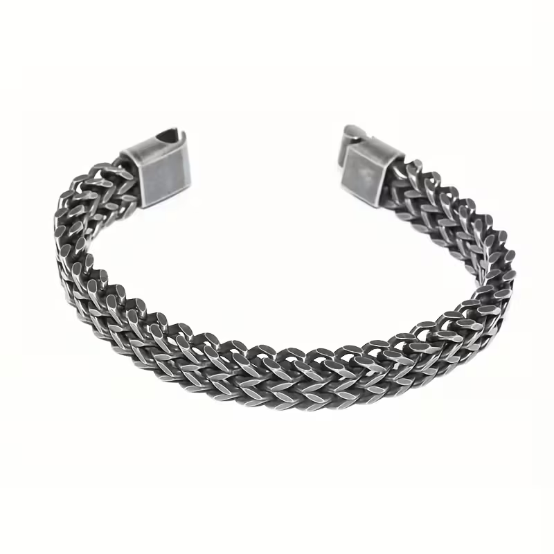 Armband "Double Curb" i 304L Rostfritt stål 8mm med magnetlåsning - 8