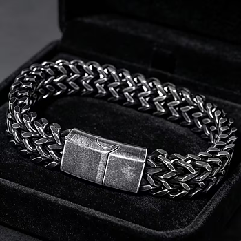 Armband "Double Curb" i 304L Rostfritt stål 8mm med magnetlåsning
