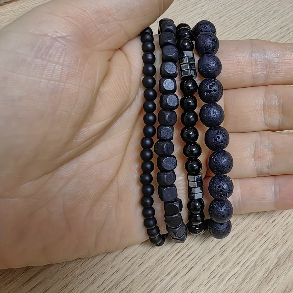 Armband i 4 lager med naturstenar - 5