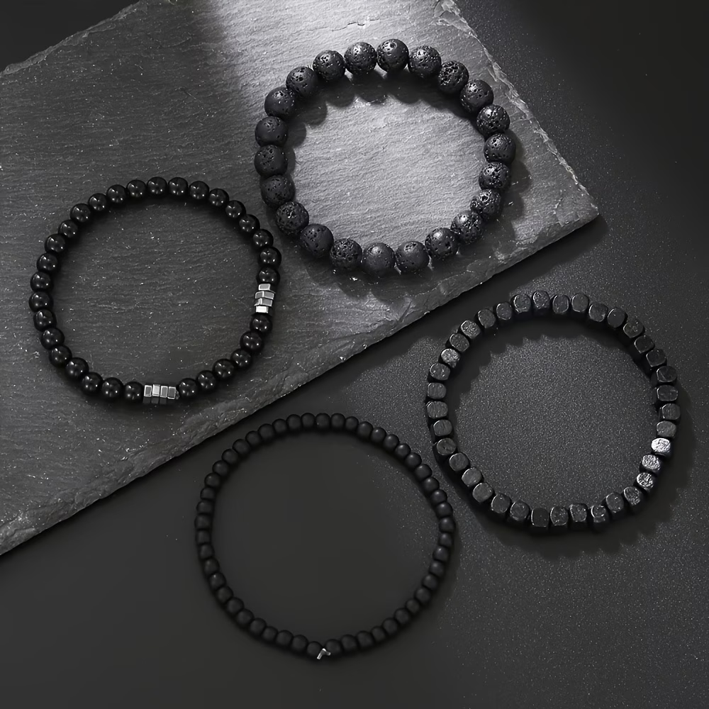 Armband i 4 lager med naturstenar - 4