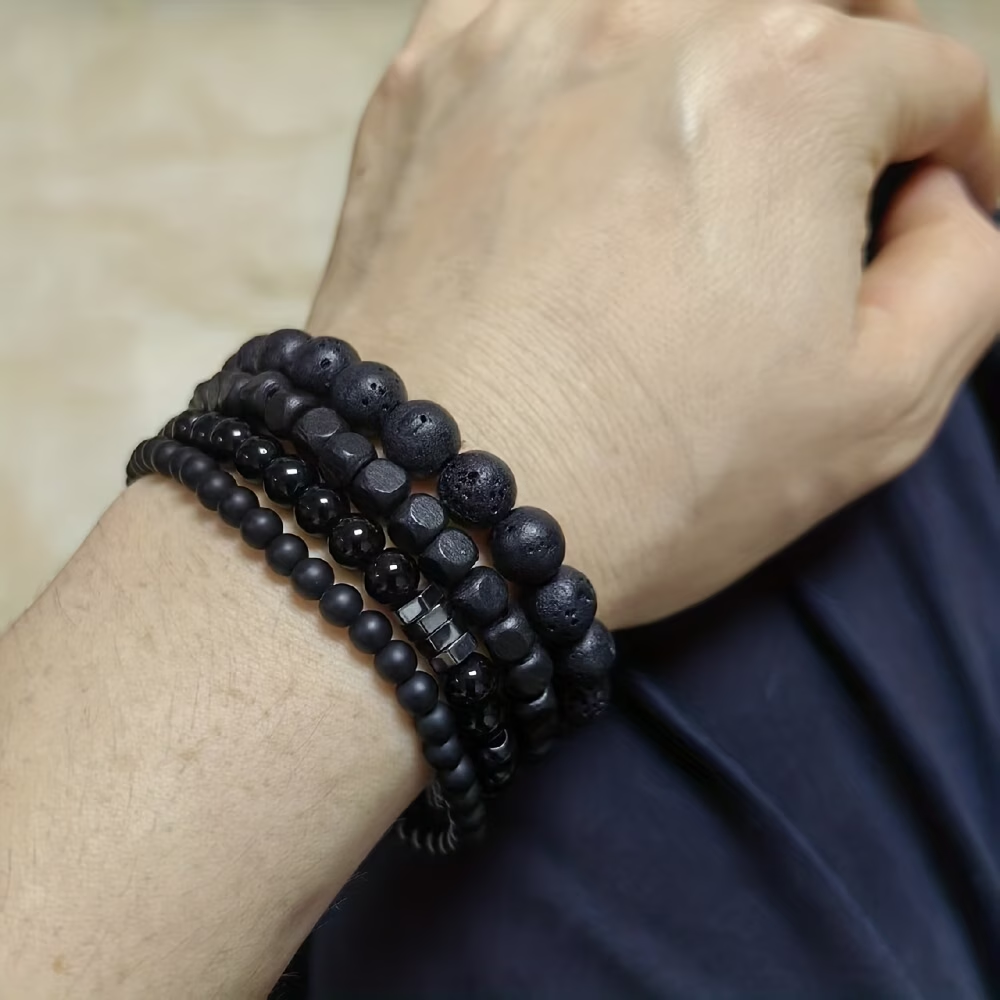 Armband i 4 lager med naturstenar - 2
