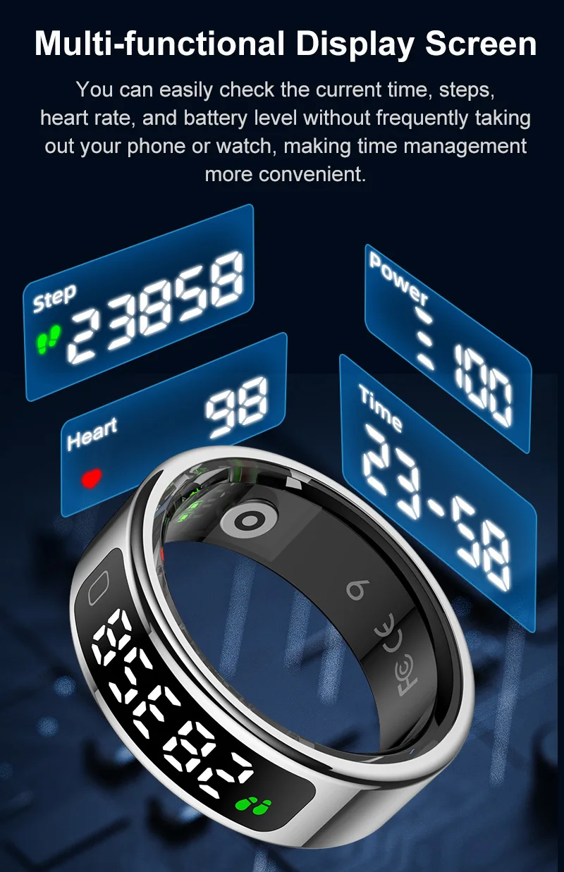 Smart ring med indbygget skærm R11C - 6