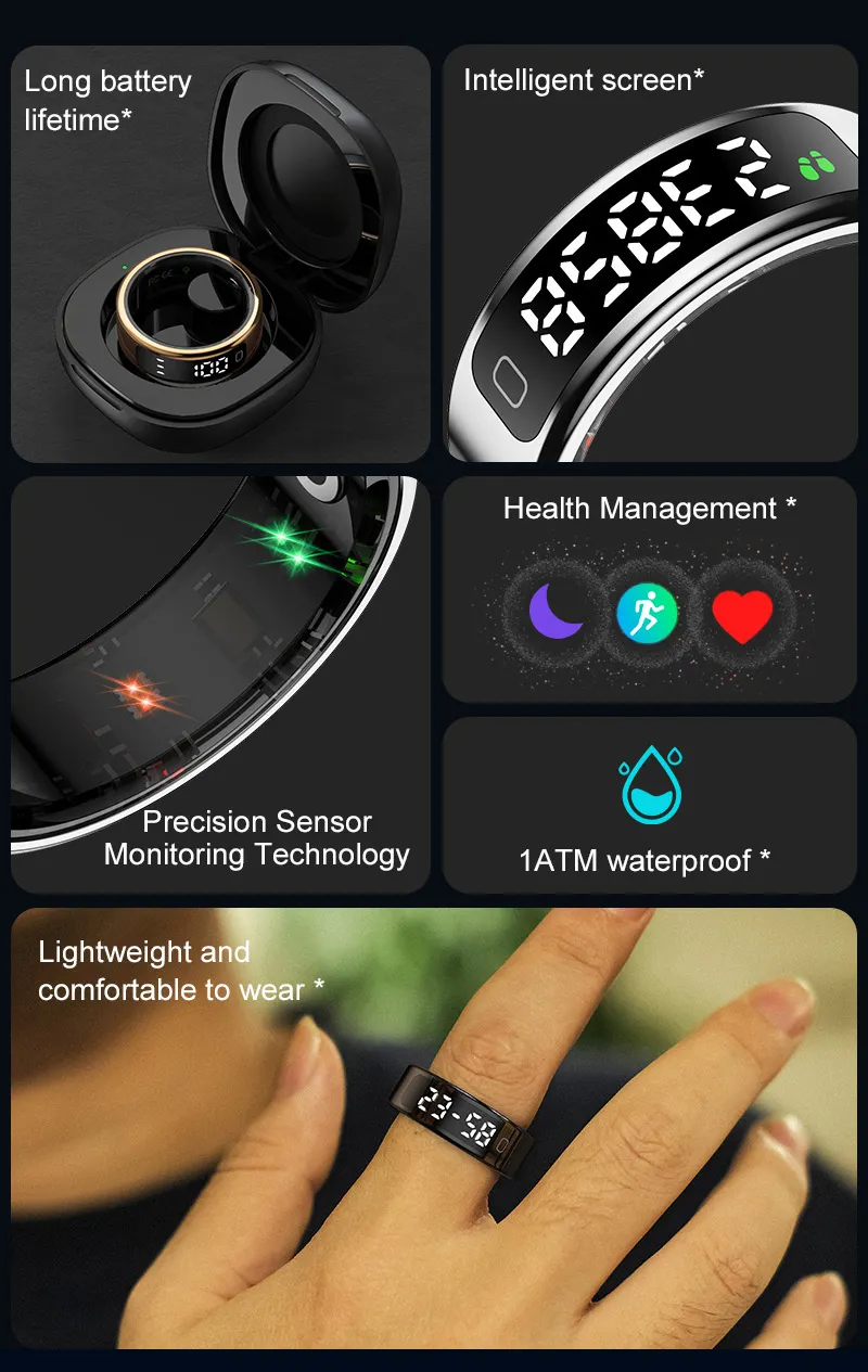 Smart ring med indbygget skærm R11C - 7