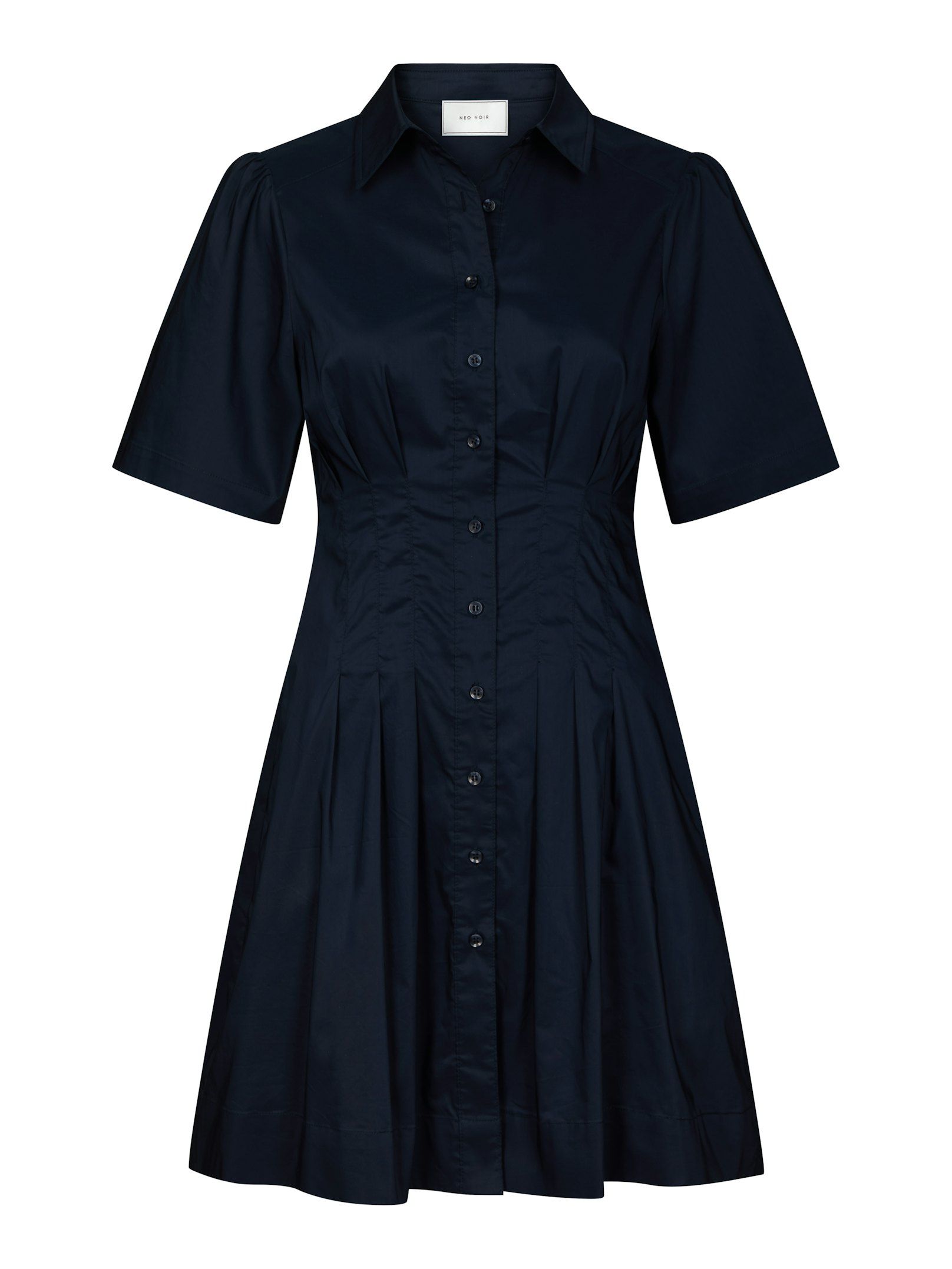 Neo Noir -  Bentha Poplin Dress Navy - 6