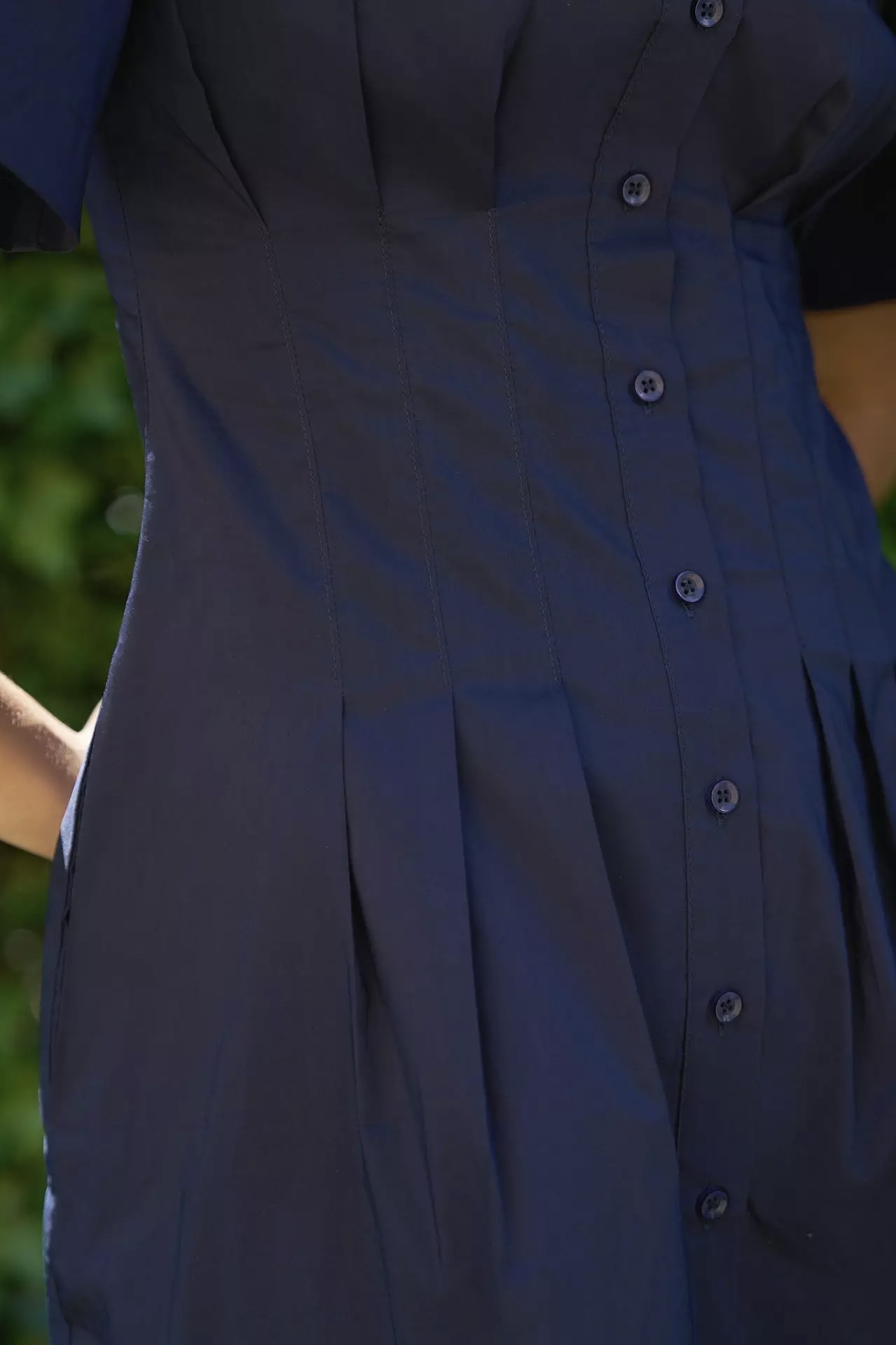 Neo Noir -  Bentha Poplin Dress Navy - 5