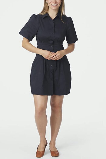 Neo Noir -  Bentha Poplin Dress Navy
