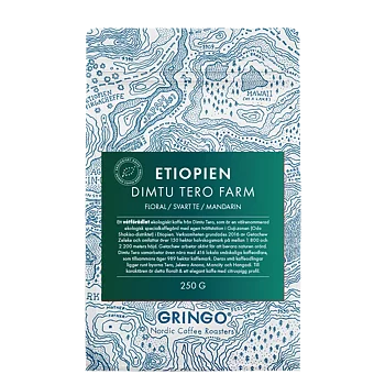 Gringo Nordic - Etiopien Dimtu Tero Farm - Washed - Ekologiskt (SE-EKO-04) mellanrostade hela kaffebönor - 250g