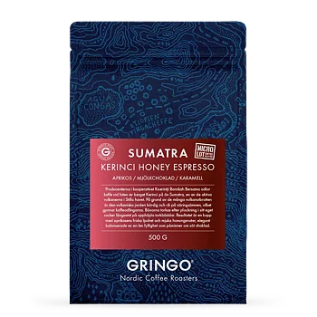 Gringo Nordic - Kerinci Honey Espresso - Indonesien - Lätt mörkrostade hela kaffebönor - 500g