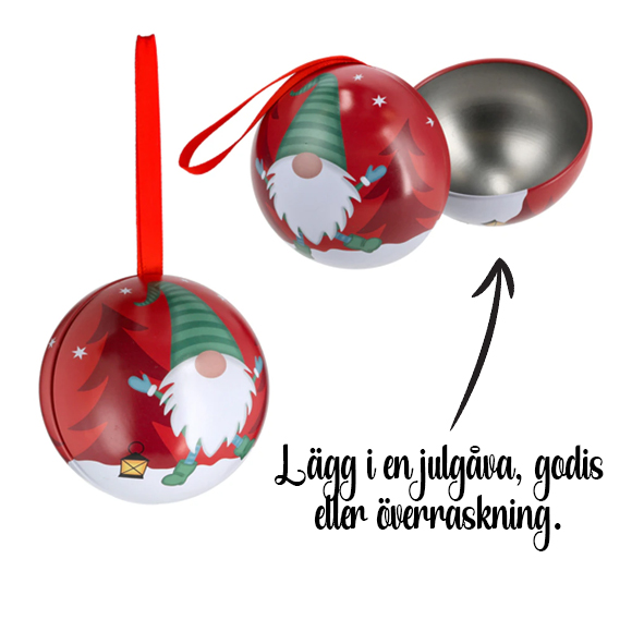 Julgranskula - Öppningsbar (med plats för liten julgåva) - Tomte med lykta