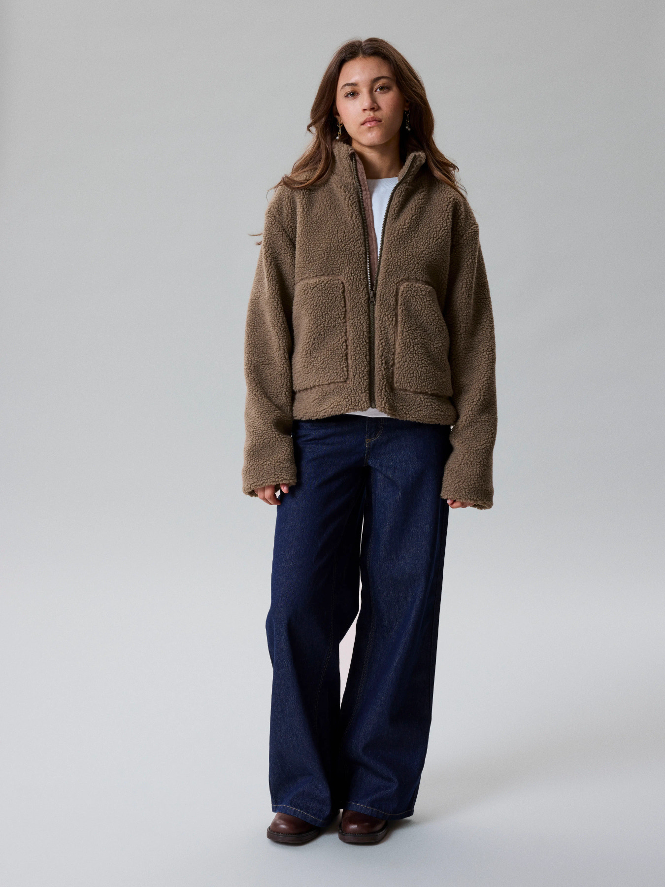 NLFMAJOS SHORT SHERPA JACKET Shitake - 5