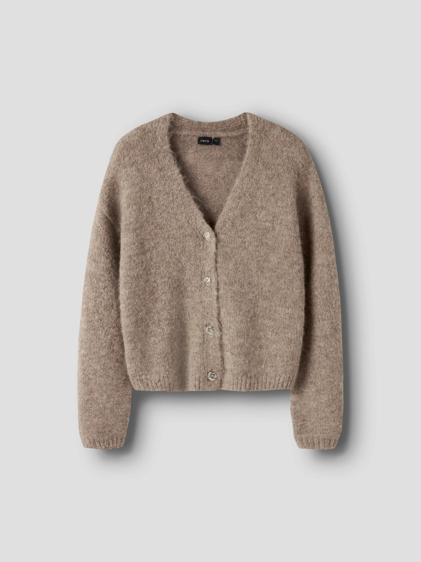 NLFBULLO LS SHORT V-NECK KNIT CARDIGAN Mocha Meringue - 2