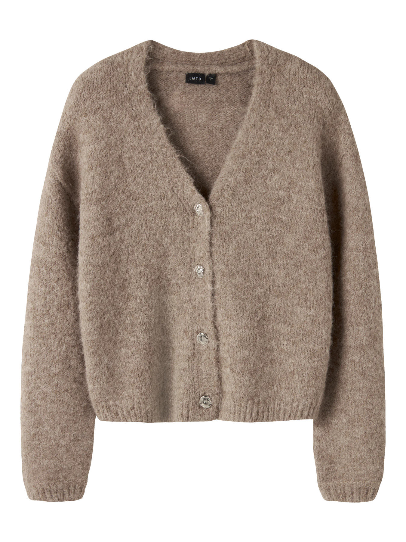NLFBULLO LS SHORT V-NECK KNIT CARDIGAN Mocha Meringue