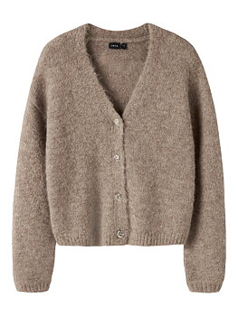 NLFBULLO LS SHORT V-NECK KNIT CARDIGAN Mocha Meringue