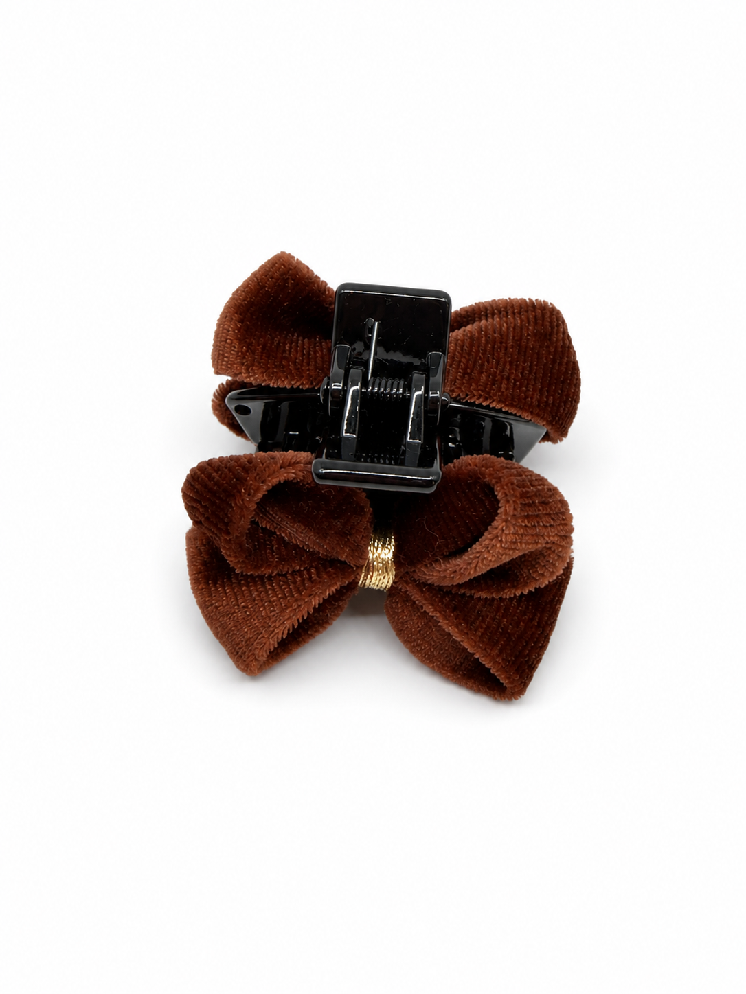 HAZEL VELVET BOW CLAMP BROWN