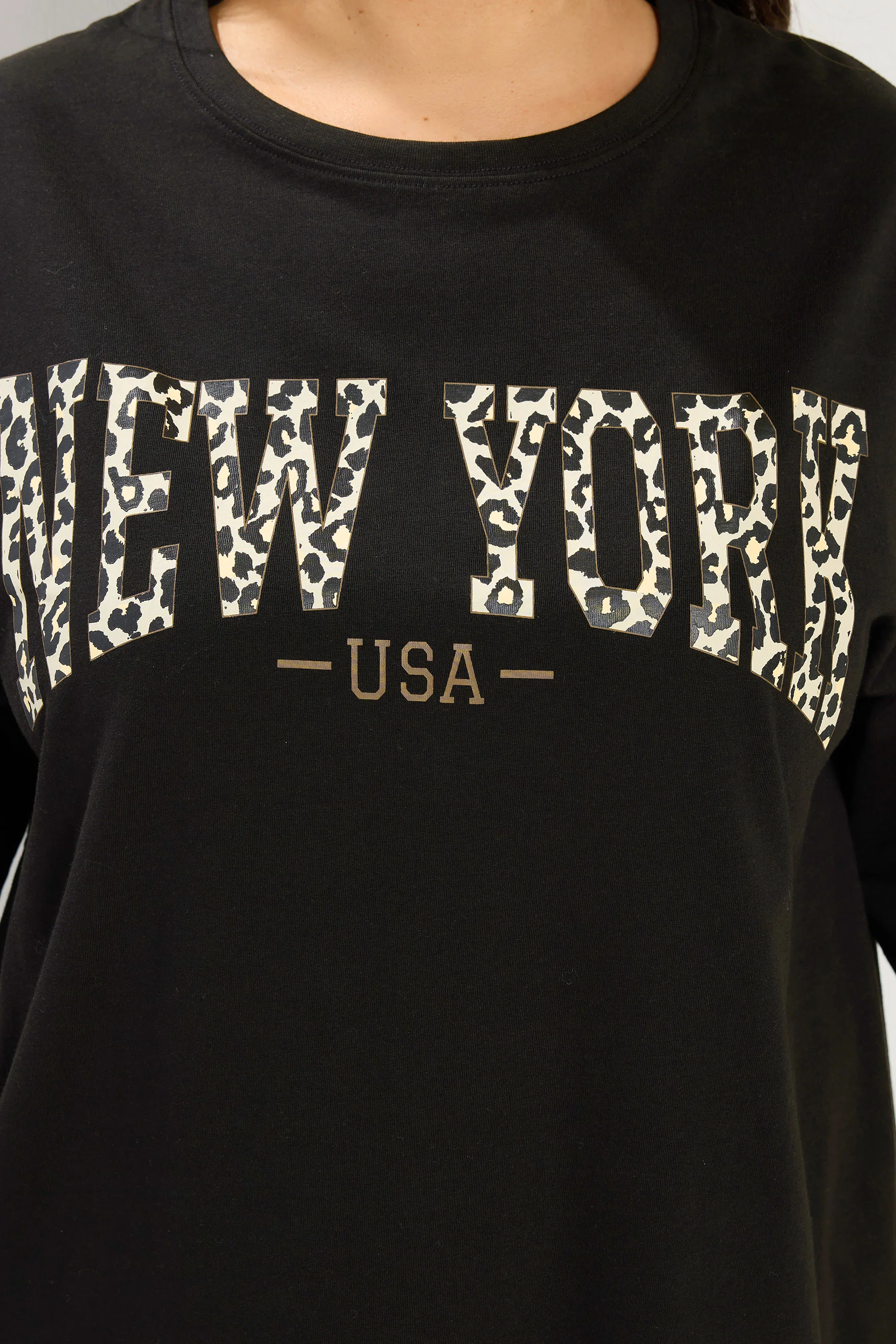 T-shirt med tryck, New york, svart - 5