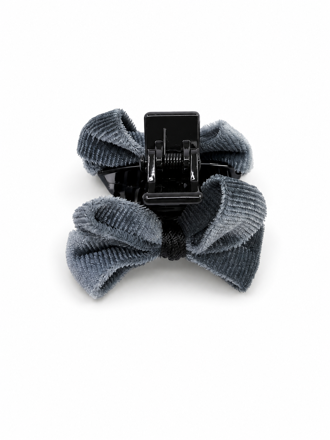 HAZEL VELVET BOW CLAMP BLUEGREY