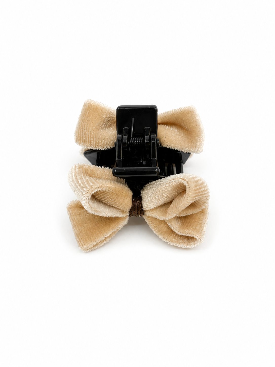 HAZEL VELVET BOW CLAMP BEIGE