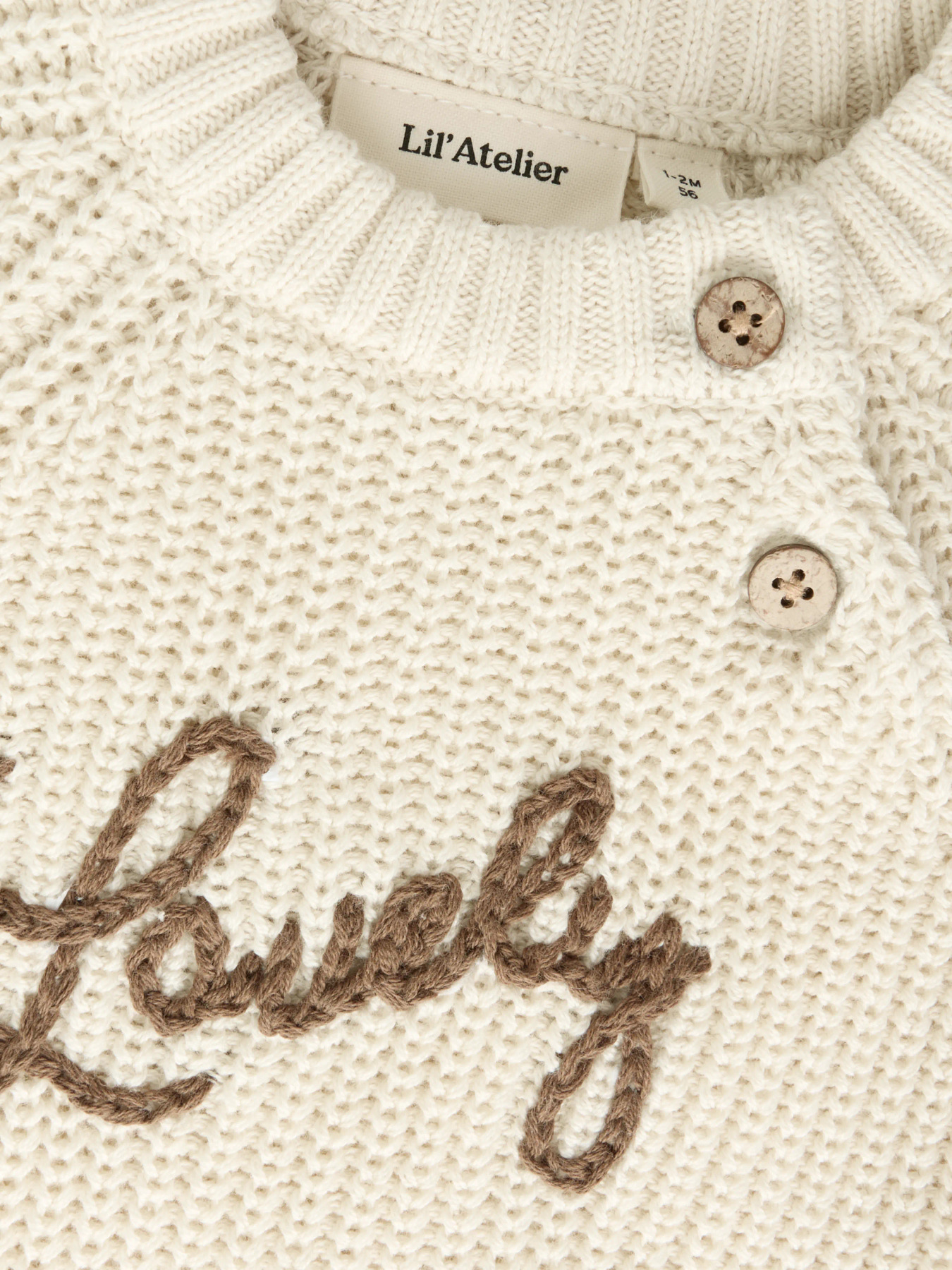 NBFEMLEN EMB LS KNIT LIL Turtledove LOVELY - 4