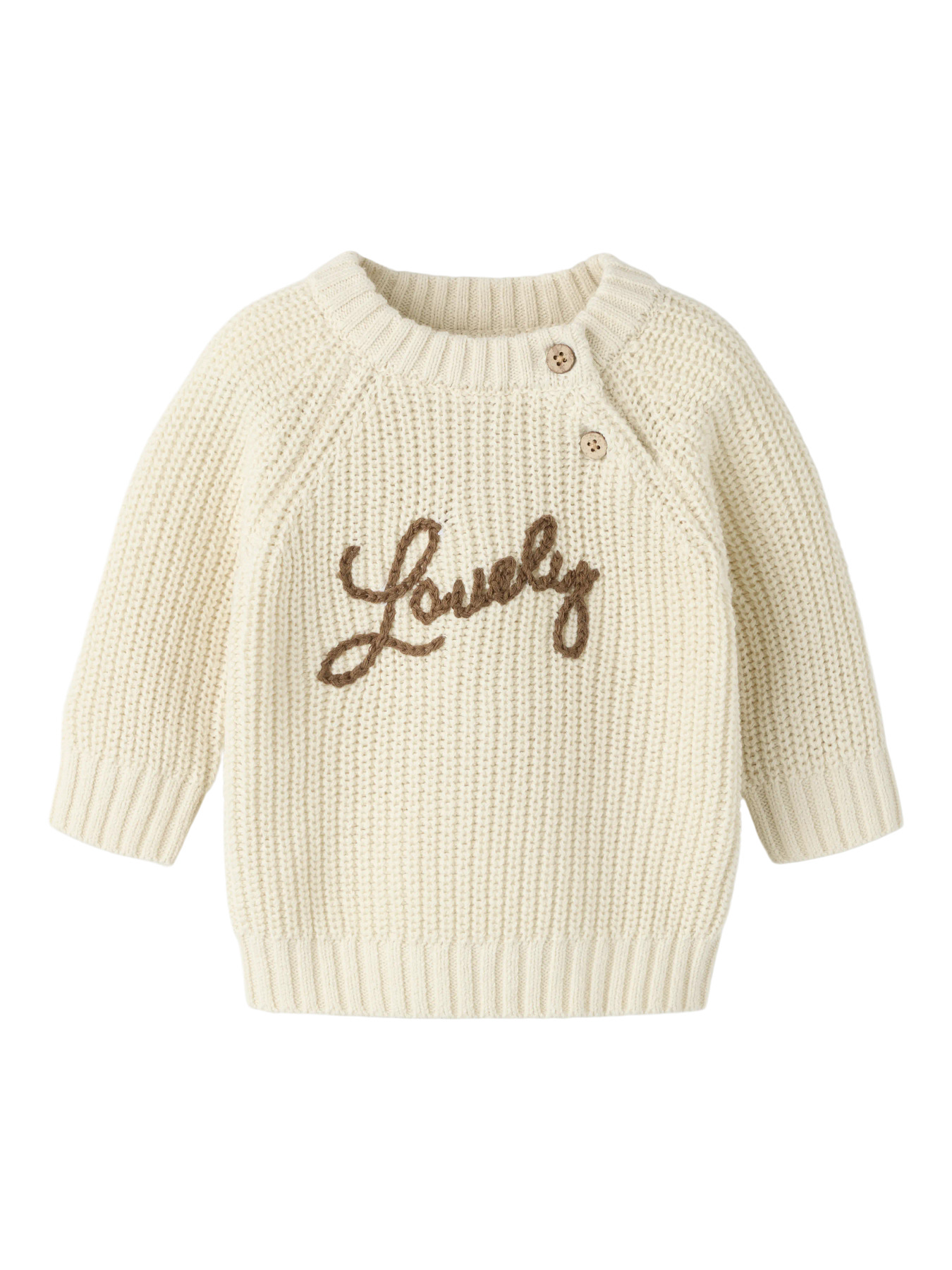 NBFEMLEN EMB LS KNIT LIL Turtledove LOVELY