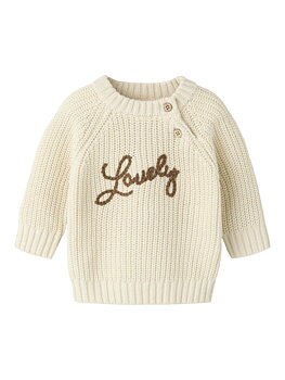 NBFEMLEN EMB LS KNIT LIL Turtledove LOVELY