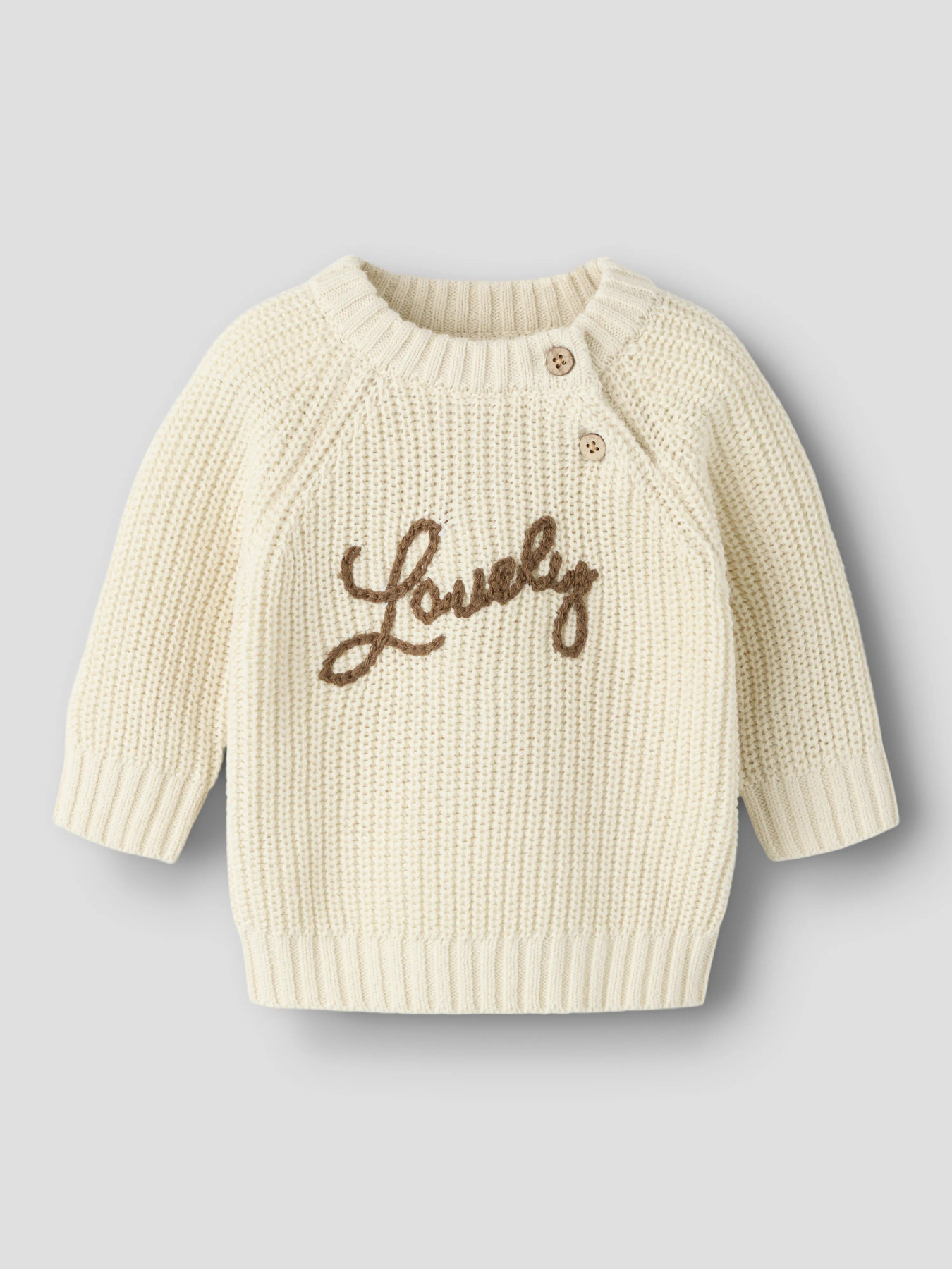 NBFEMLEN EMB LS KNIT LIL Turtledove LOVELY - 2