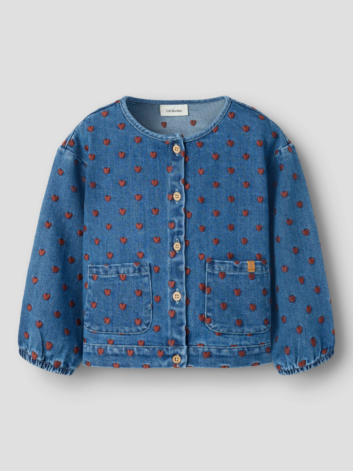 NMFLIVA LEA LS DNM JACKET 2001-SE LIL Dark Blue Denim HEARTS - 2