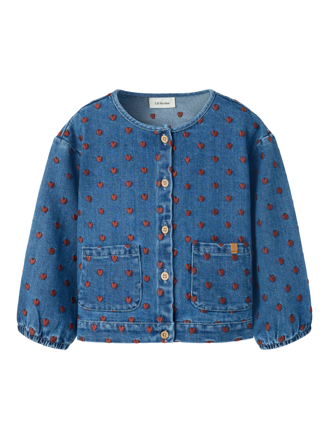 NMFLIVA LEA LS DNM JACKET 2001-SE LIL Dark Blue Denim HEARTS