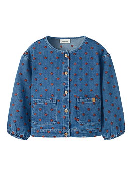 NMFLIVA LEA LS DNM JACKET 2001-SE LIL Dark Blue Denim HEARTS