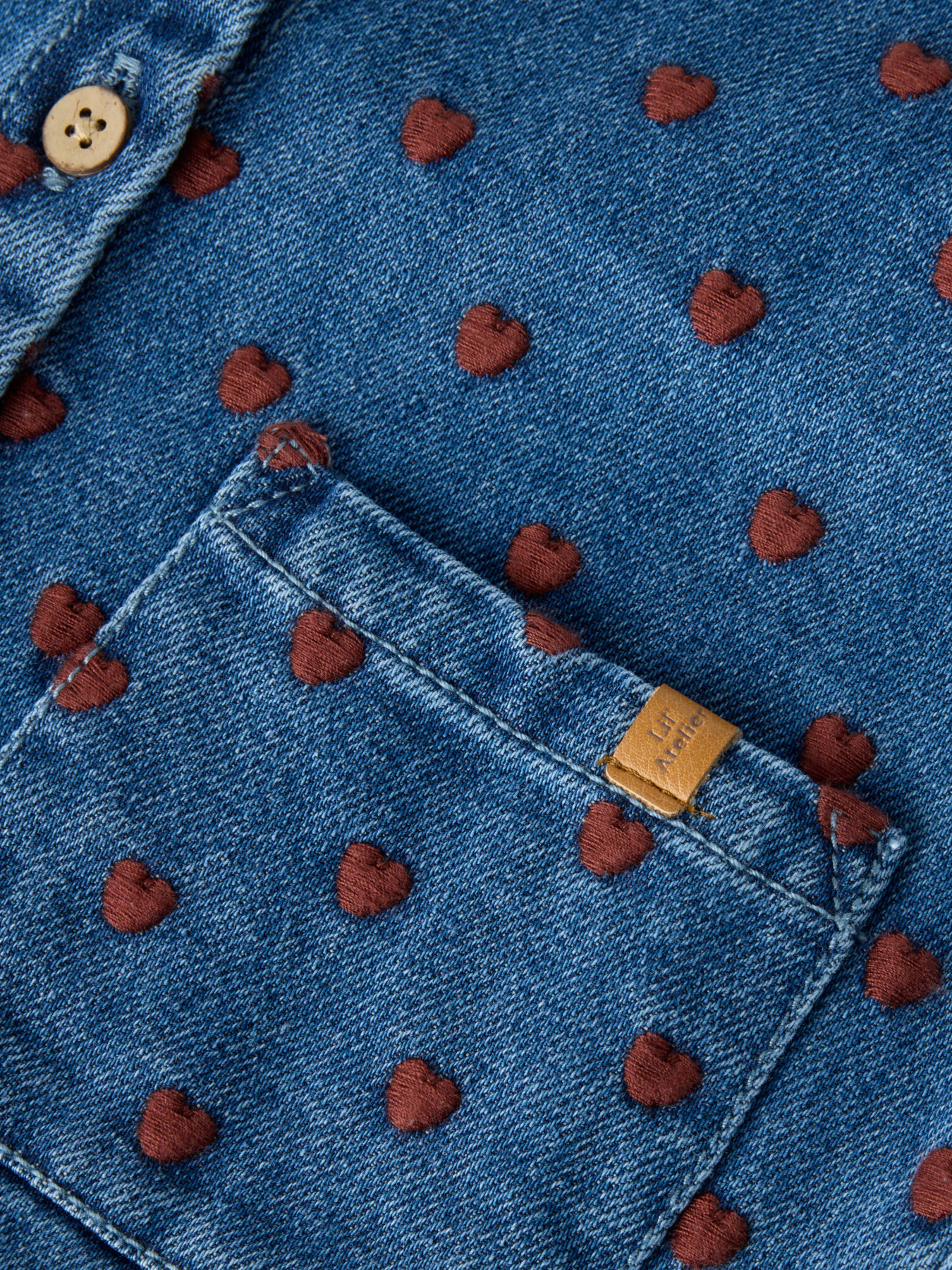 NMFLIVA LEA LS DNM JACKET 2001-SE LIL Dark Blue Denim HEARTS - 4