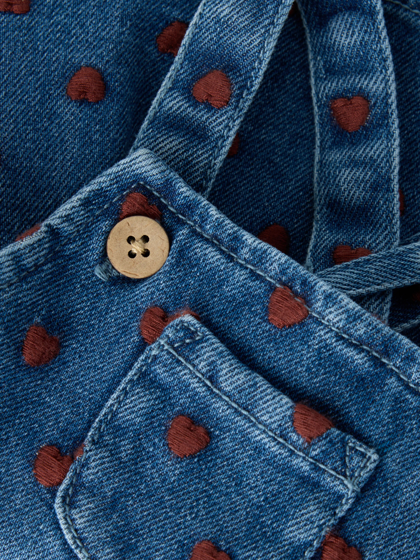 NBFLIVA LOOSE DNM SKIRTALL 2001-SE Dark Blue Denim HEARTS - 4