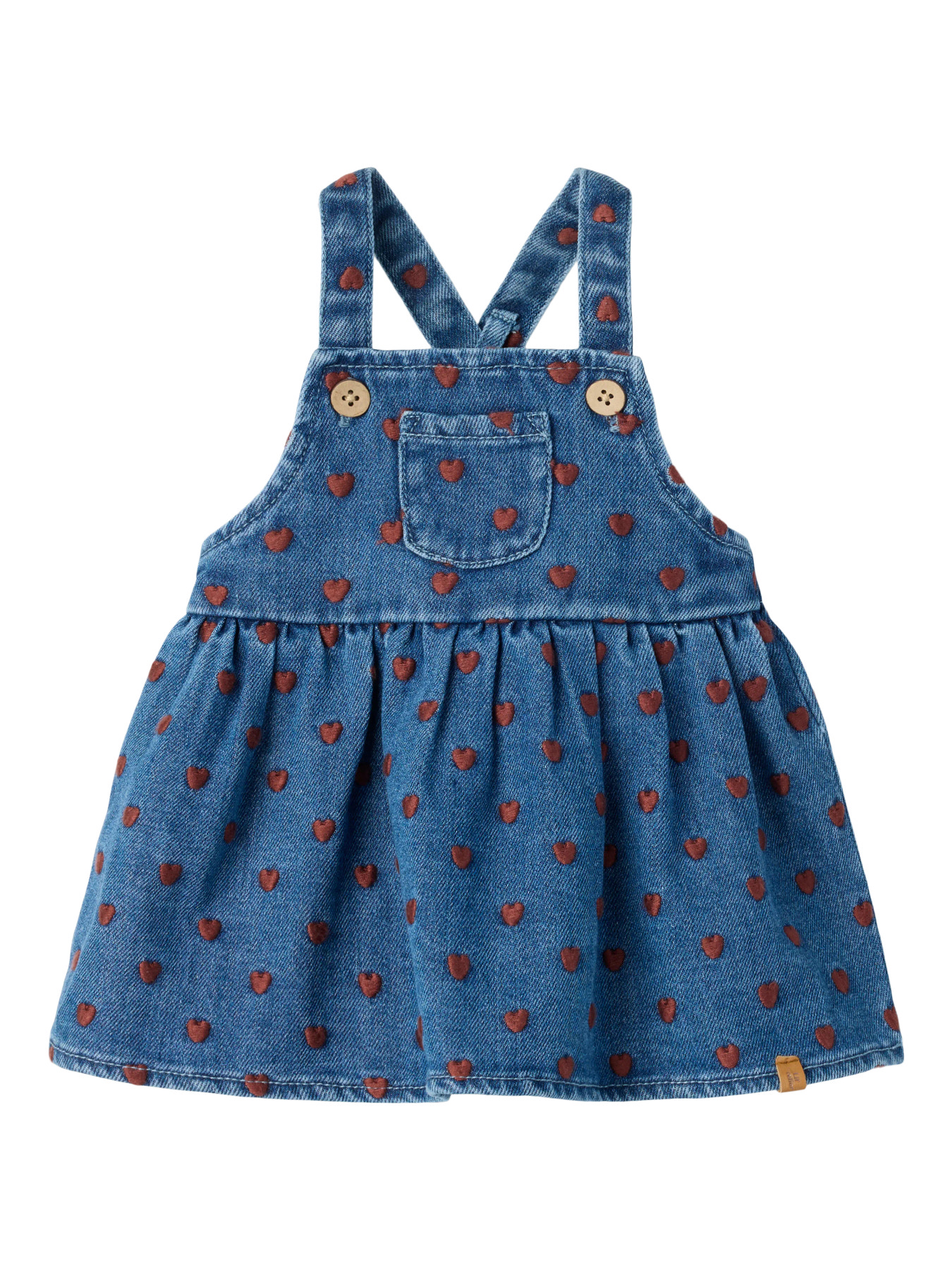 NBFLIVA LOOSE DNM SKIRTALL 2001-SE Dark Blue Denim HEARTS - 2
