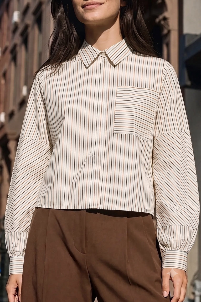 Leveté Room - Tess1 Blouse Star White Combi - 3