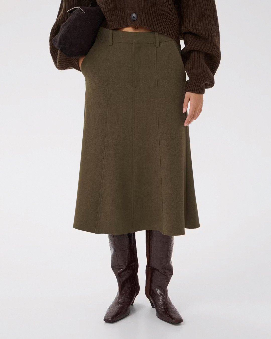 Kjol Stacy A-linje brun