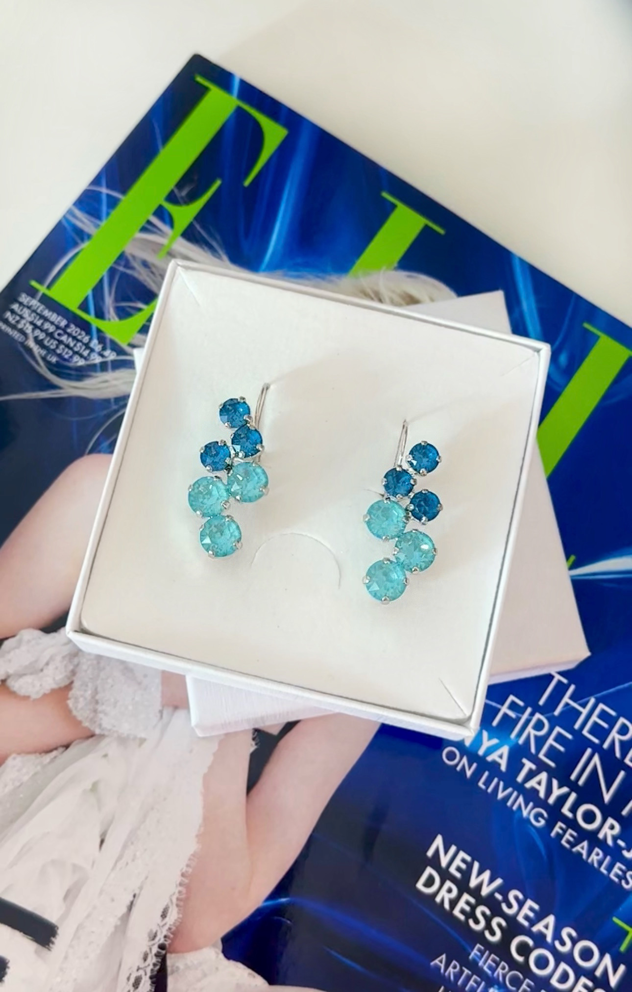 Örhänge Vera Teal / Paradise Blue Lux Silver