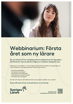 Webbinarium: Första året som ny lärare – affisch