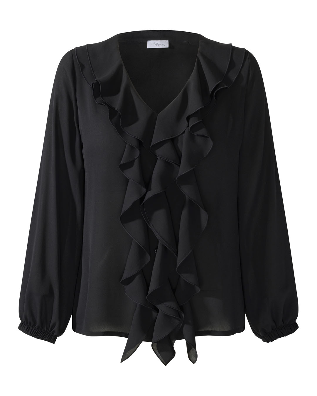 Blus Irina med volang svart
