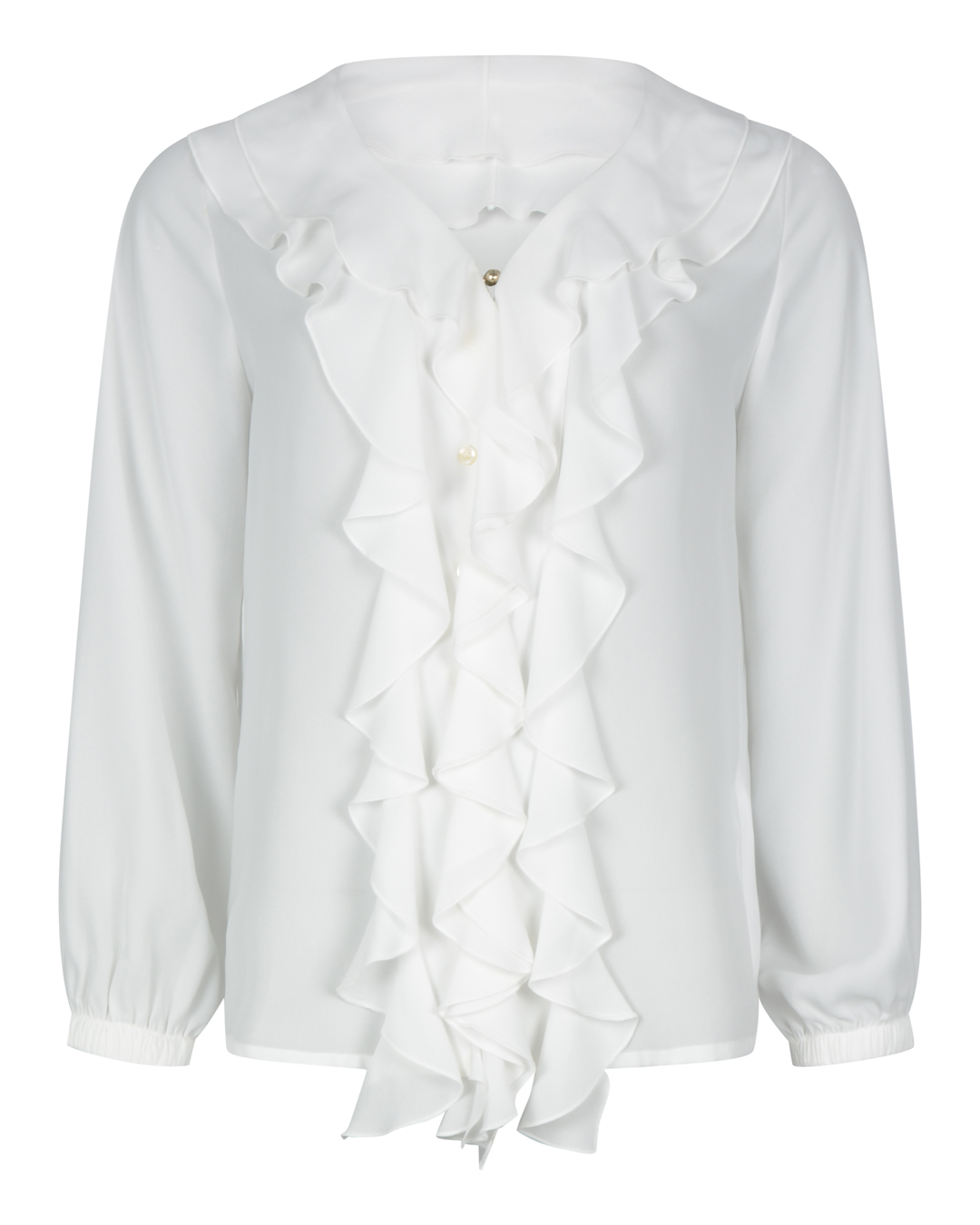 Blus Irina med volang offwhite