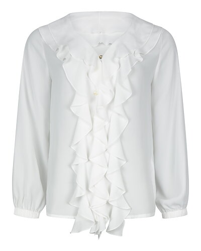 Blus Irina med volang offwhite