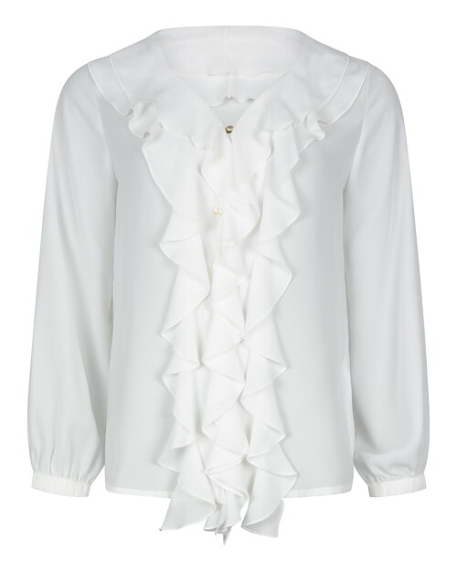 Blus Irina med volang offwhite