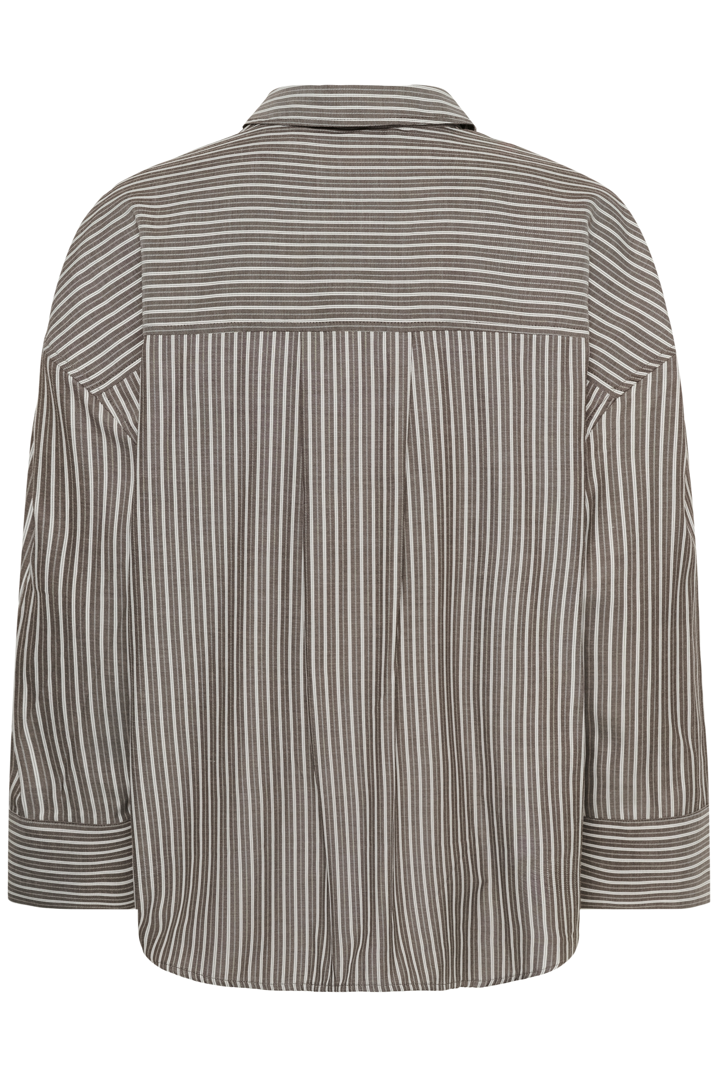 CUmanga Oversized Shirt Brown/White Stripe Randig Skjorta - 5