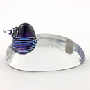 Bertil Vallien (1980s) Limited Studio Bird with Purple Head 13/7 cm (2)