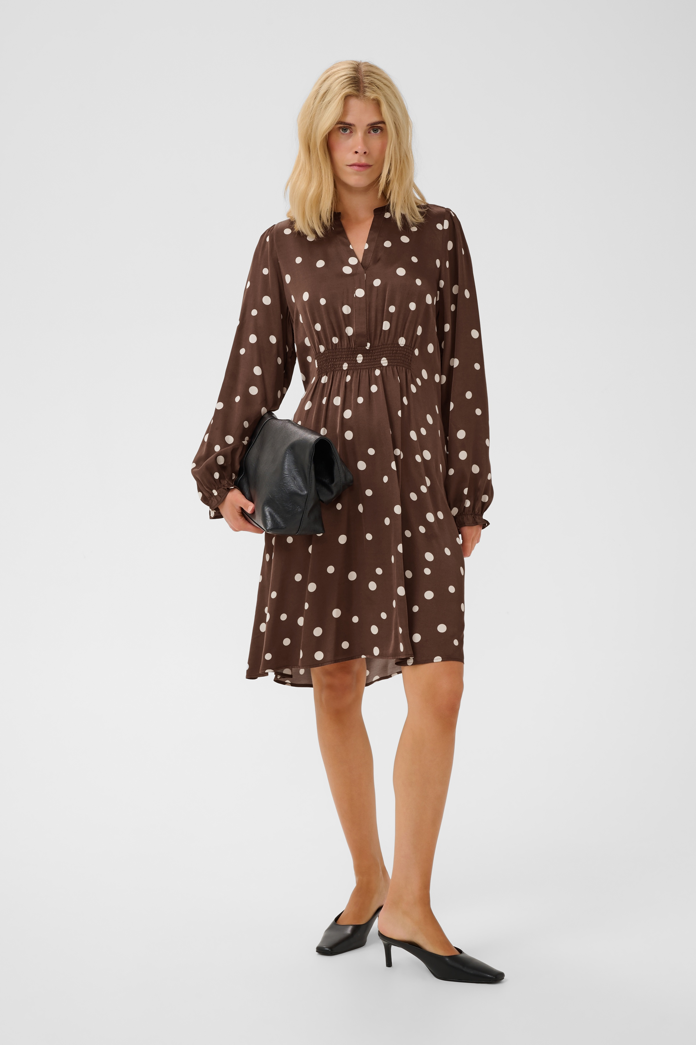 CUdotty Berna Short Dress Brown Whitecap Dot Brun Prickig Klänning - 6