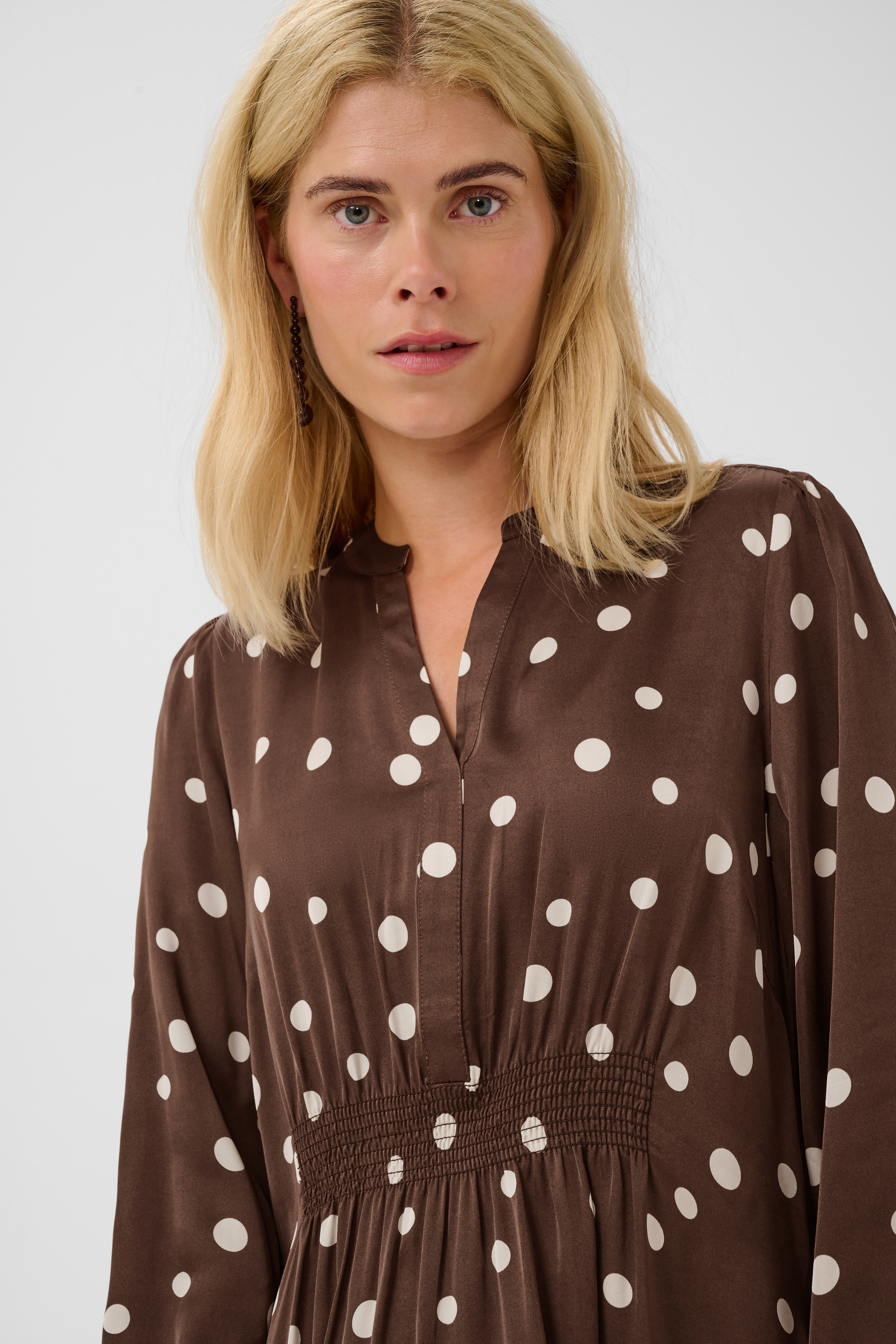 CUdotty Berna Short Dress Brown Whitecap Dot Brun Prickig Klänning - 3