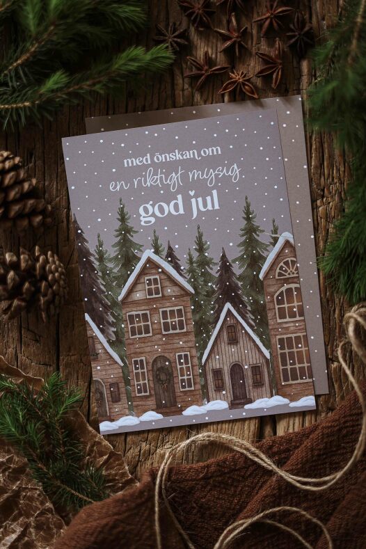Majas Julkort Med önskan om en riktigt mysig god jul