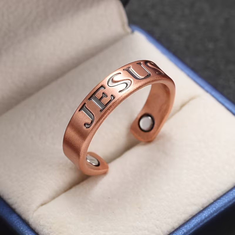 Ring "Jesus" i Koppar med Magneter - 5