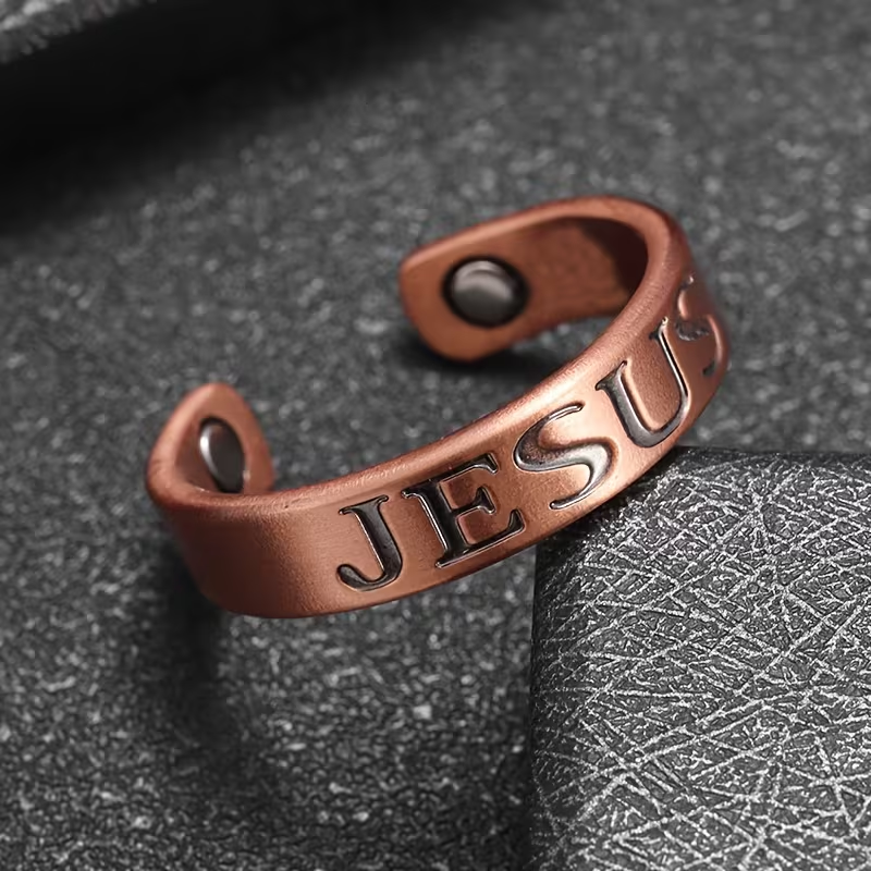 Ring "Jesus" i Koppar med Magneter