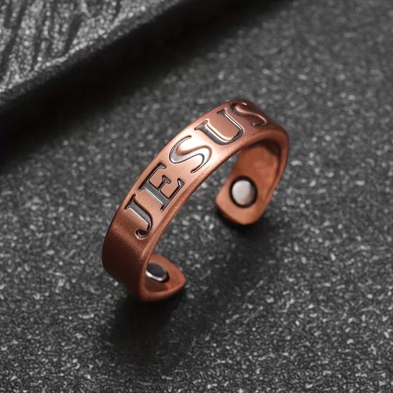 Ring "Jesus" i Koppar med Magneter - 2
