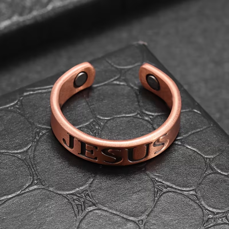 Ring "Jesus" i Koppar med Magneter - 3