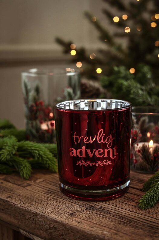 Majas lantern  Advent Red - 9x10 cm